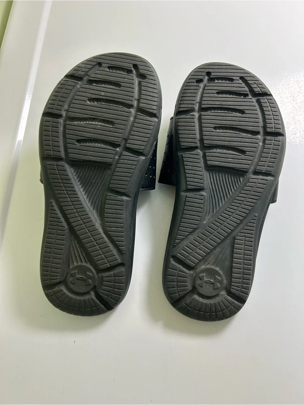 Under Armour 4D Foam Slip On Black White Slides Youth Boy's 2Y Shoes Slippers